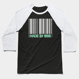 MADE IN 1888, Glasgow Celtic Football Club White Barcode Design Baseball T-Shirt